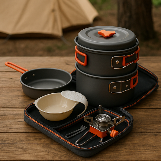 Set de Cuisine Portable – Réchaud Compact + Popote